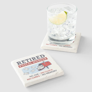 Mailman Retirement Retired Postal Worker Stone Coaster
