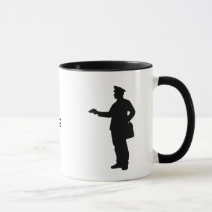 Mailman Silhouette Personalized Name Mug
