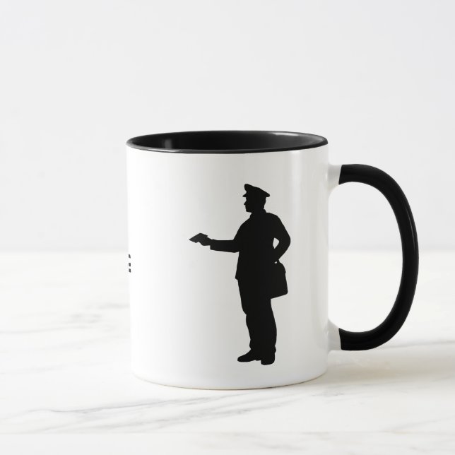 Mailman Silhouette Personalized Name Mug (Right)