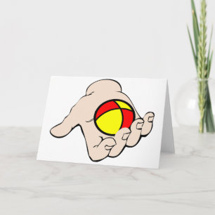 Main Avec Des Cartes De Voeux À Balle Jonglantes