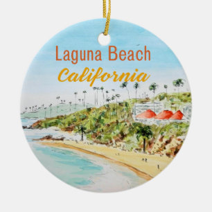 Main Beach Laguna Beach California Ceramic Ornament