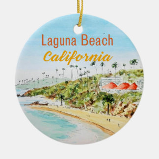 Main Beach Laguna Beach California Ceramic Ornament
