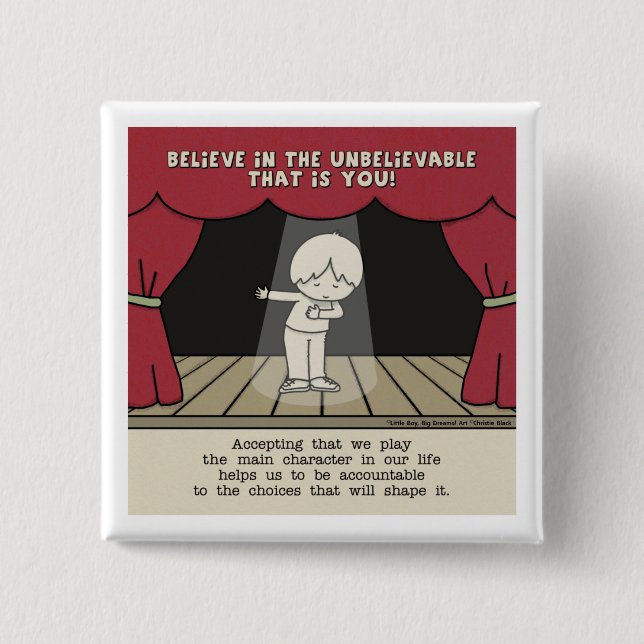 Main Character 2 Inch Square Button (Front)