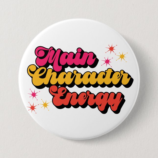Main Character Energy Bookish  3 Inch Round Button (Front)