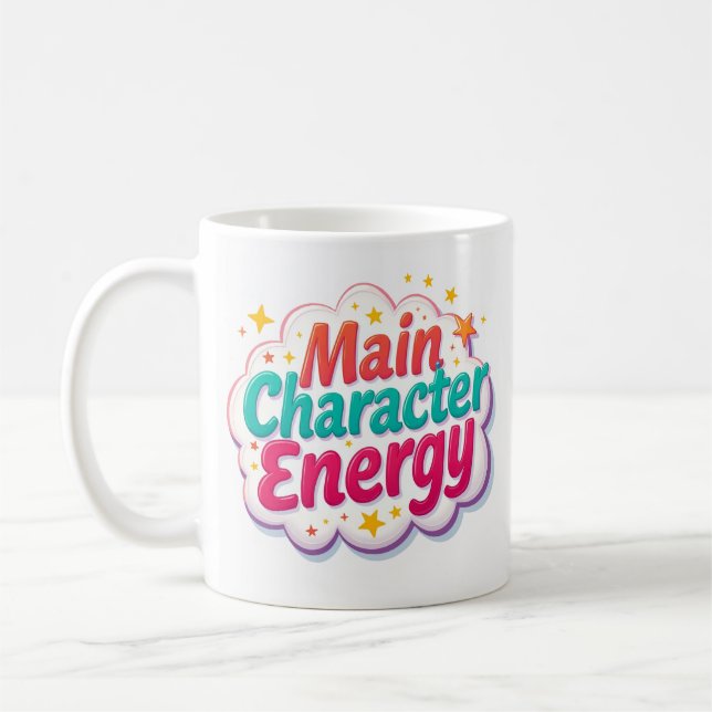Main Character Energy Colourful Coffee Mug (Left)