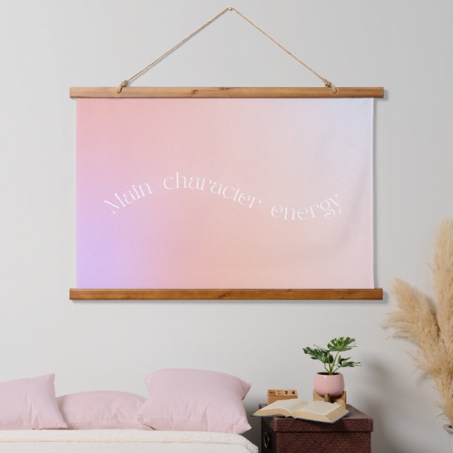 Main character energy pastel aura modern elegant hanging tapestry (Bedroom)