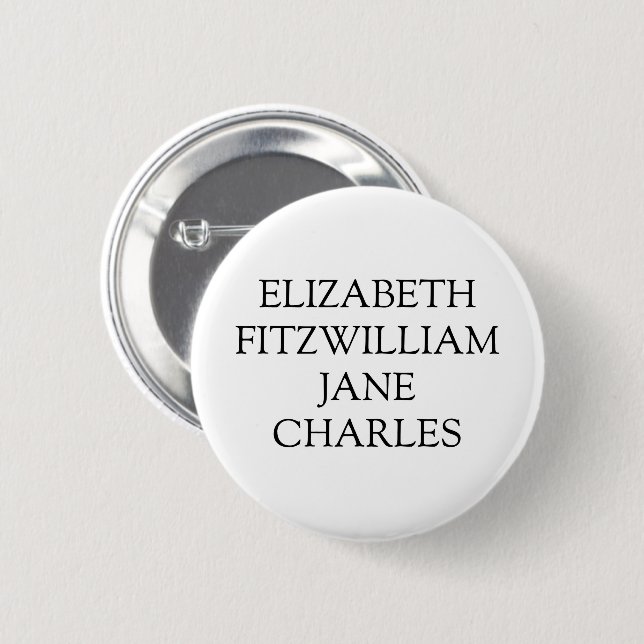 Main Characters from Pride and Prejudice 2 Inch Round Button (Front & Back)