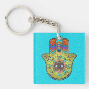 Main colorée de Hamsa avec Paisley
