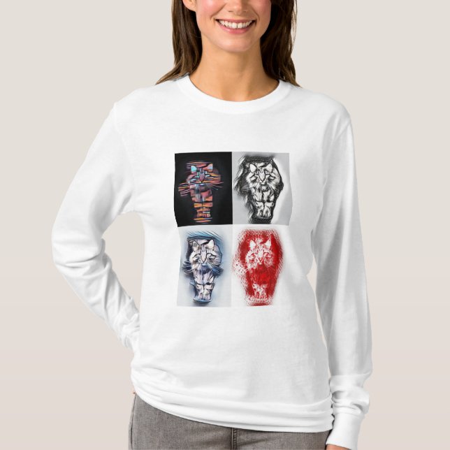 Main Coon Art Collage Funky Trends T-Shirt (Front)