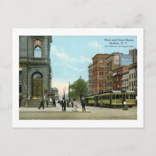 Main & Court Street, Buffalo, New York Vintage Postcard