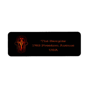 Main de hamsa celtique (orange/rouge)
