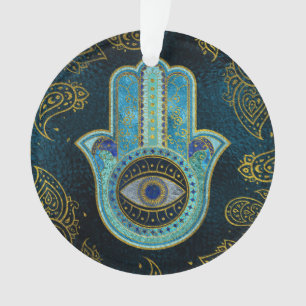 Main décorative de Hamsa avec l'arrière - plan de