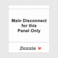 Main Disconnect For This Panel, Label