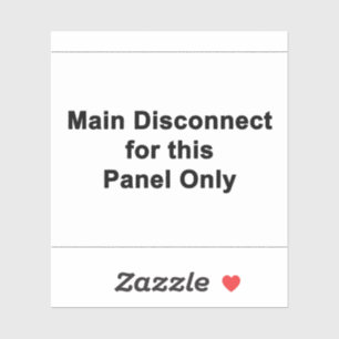 Main Disconnect For This Panel Only