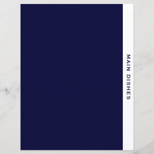 Main Dishes Recipe Divider Simple Navy & White
