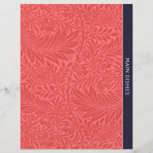 Main Dishes Recipe Divider Vintage Red Floral