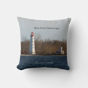 Main Duck Island Light square pillow