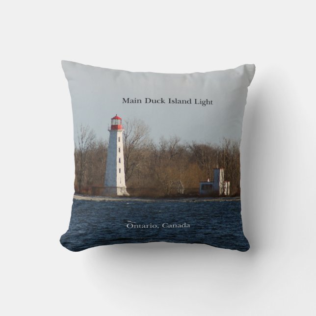 Main Duck Island Light square pillow (Front)