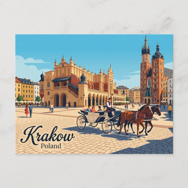 Main Market Square Poland Postcard (Front)