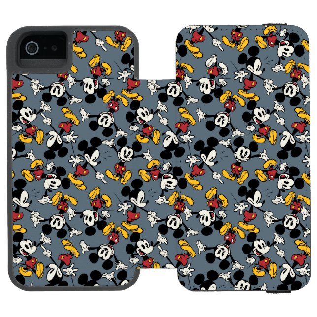 Main Mickey Shorts | Blue Icon Pattern Incipio iPhone Wallet Case (Folio Open)