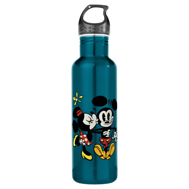 Main Mickey Shorts | Minnie Kissing Mickey 710 Ml Water Bottle (Front)