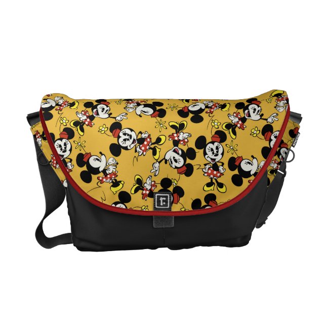 Main Mickey Shorts | Minnie Mouse Orange Pattern Messenger Bag (Front)