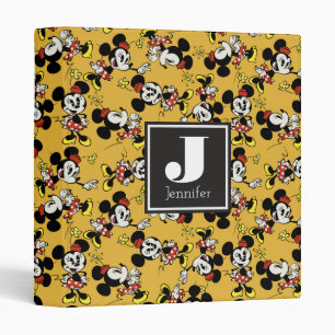 Main Mickey Shorts Minnie Mouse Yellow Pattern Binder