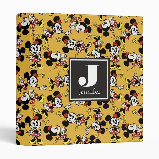 Main Mickey Shorts | Minnie Mouse Yellow Pattern Binder (Front/Spine)