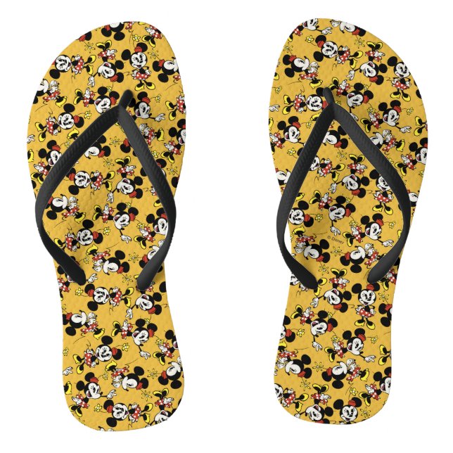 Main Mickey Shorts | Minnie Mouse Yellow Pattern Flip Flops (Footbed)