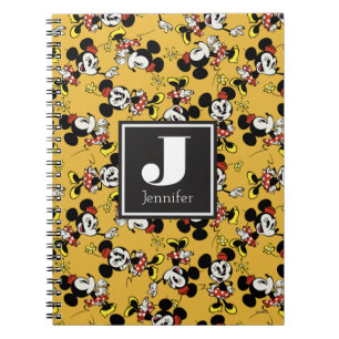 Main Mickey Shorts   Minnie Mouse Yellow Pattern Notebook