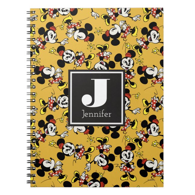 Main Mickey Shorts | Minnie Mouse Yellow Pattern Notebook (Front)
