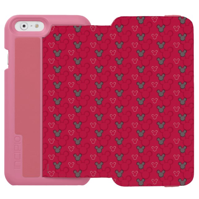 Main Mickey Shorts | Red Icon Pattern Incipio iPhone Wallet Case (Folio Open)