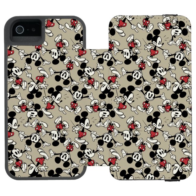Main Mickey Shorts | Tan Icon Pattern Incipio iPhone Wallet Case (Folio Open)