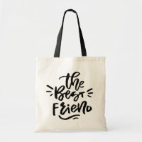 Main Noire Lettré Le Meilleur Sac fourre-tout Ami