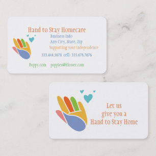 Main pour rester le carte de visite de soin à