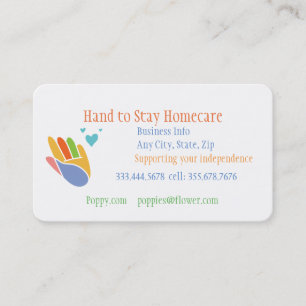 Main pour rester le carte de visite de soin à