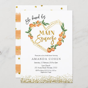 Main presser Orange nuptiale invitation