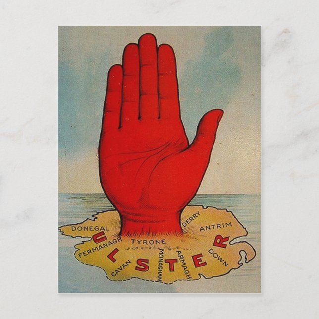Main rouge Ulster et carte (Devant)
