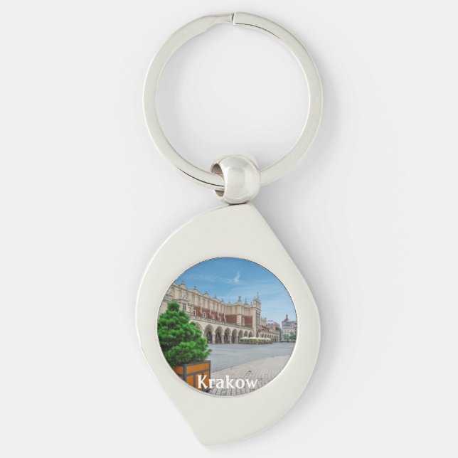 Main square in Krakow old town, Poland Keychain (Front)