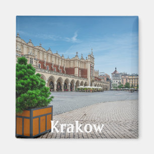 Main square in Krakow old town, Poland Magnet