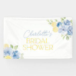 Main Squeeze Blue Floral Citrus Bridal Shower  Banner