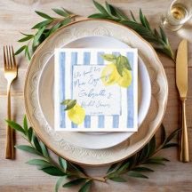 Main squeeze blue stripes lemons bridal shower