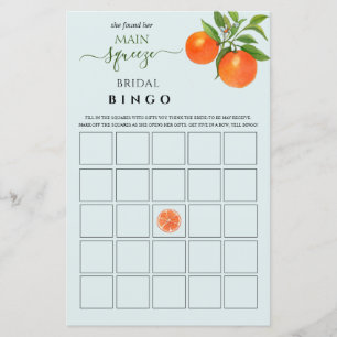 Main Squeeze Bridal Shower Bingo game 
