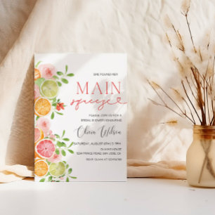 "Main Squeeze" Bridal Shower- Citrus Lemon Party Invitation