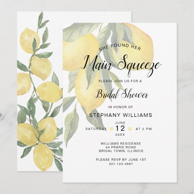 Main Squeeze Bridal Shower Holiday Card (Front/Back)