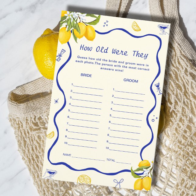 Main Squeeze Bridal Shower Lemon Guess Age Game (Creator Uploaded)