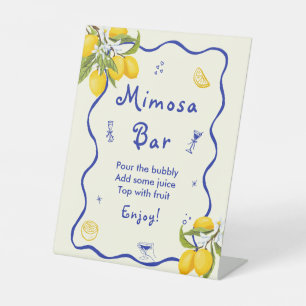 Main Squeeze Bridal Shower Lemon Mimosa Bar Pedestal Sign