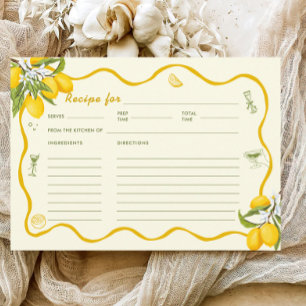 Main Squeeze Bridal Shower Lemon Recipe Card