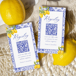 Main Squeeze Bridal Shower Lemon Registry QR Code Enclosure Card
