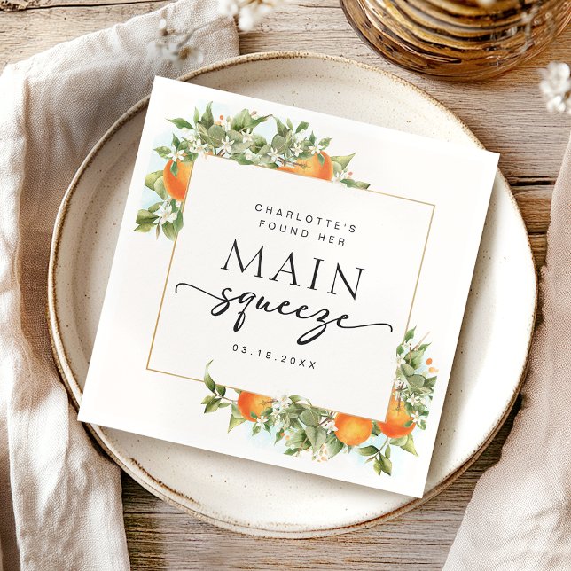 Main Squeeze Bridal Shower Napkin (Creator Uploaded)